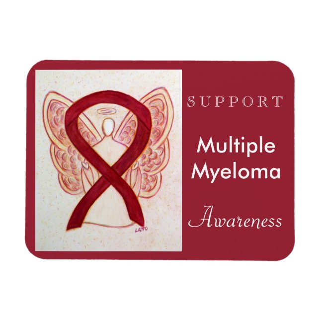 Multiple Myeloma Awareness Ribbon Angel Magnet (Horizontal)