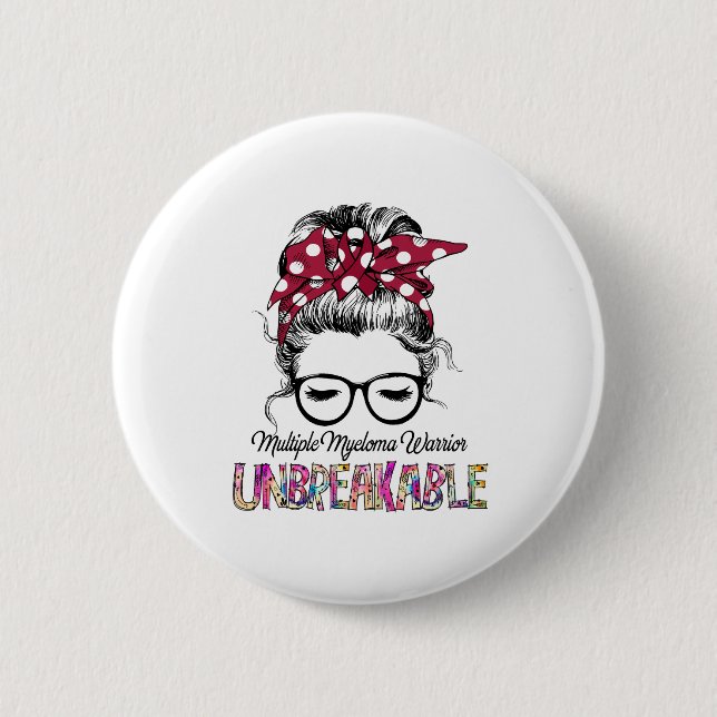 Multiple Myeloma Awareness Ribbon Support Gifts 2 Inch Round Button (Front)