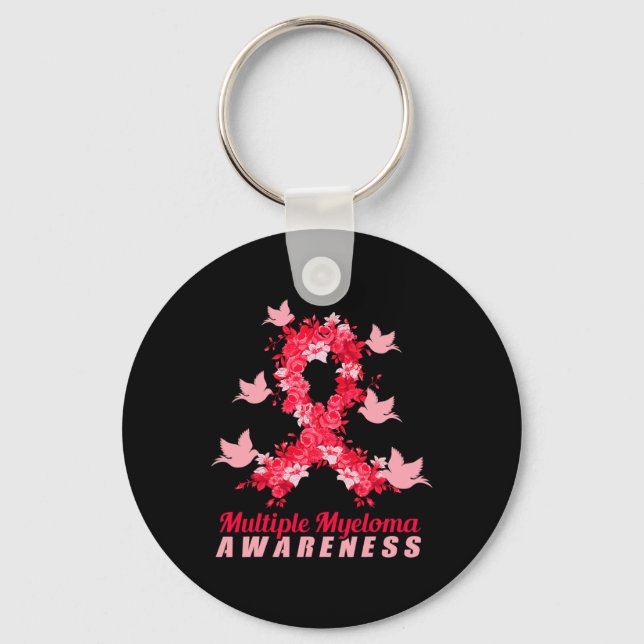 Multiple Myeloma Awareness Support Birds  Keychain (Front)