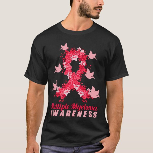 Multiple Myeloma Awareness Support Birds T-Shirt (Front)