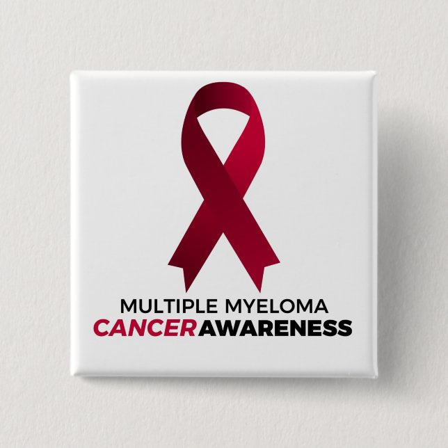 multiple myeloma cancer awareness 2 inch square button (Front)
