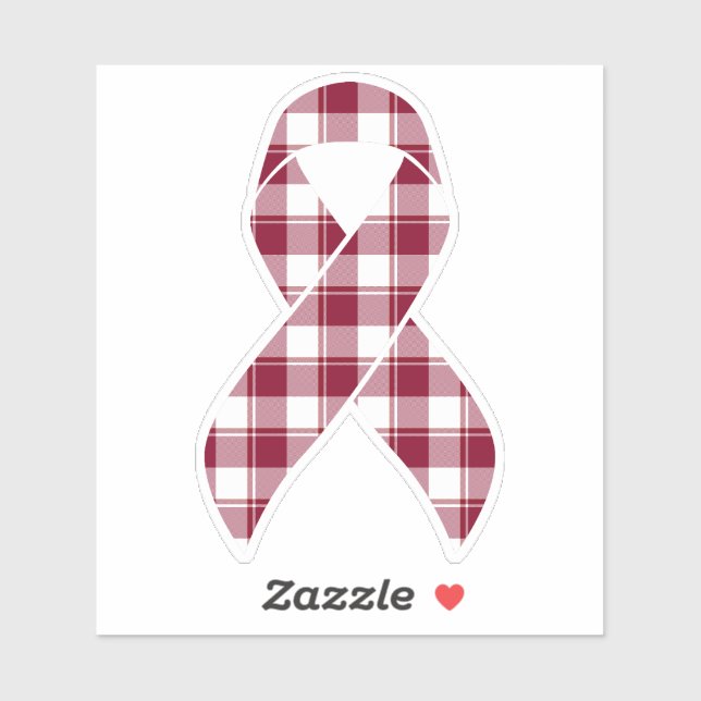 Multiple Myeloma Cancer Awareness Plaid Burgundy (Sheet)