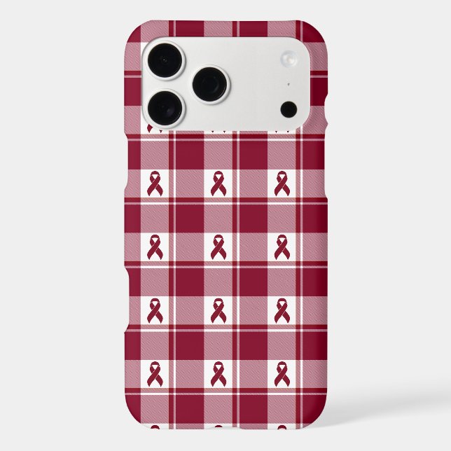 Multiple Myeloma Cancer Awareness Plaid Phone Case (Verso)