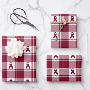 Multiple Myeloma Cancer Awareness Plaid Wrapping Paper Sheet