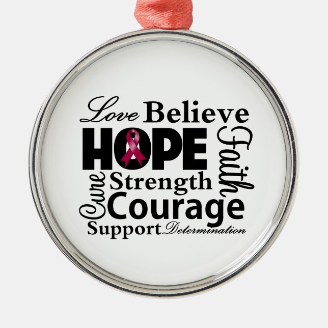 Multiple Myeloma Collage of Hope Metal Ornament (Front)