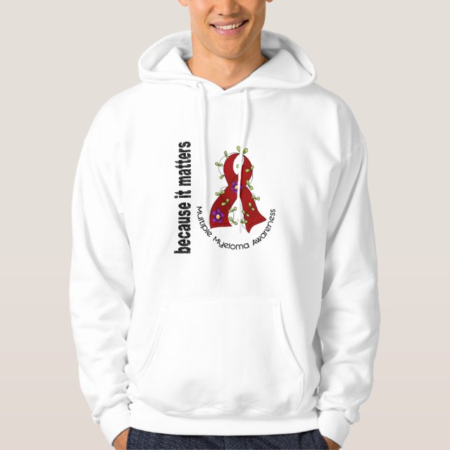 Multiple Myeloma Flower Ribbon 3 Hoodie (Front)