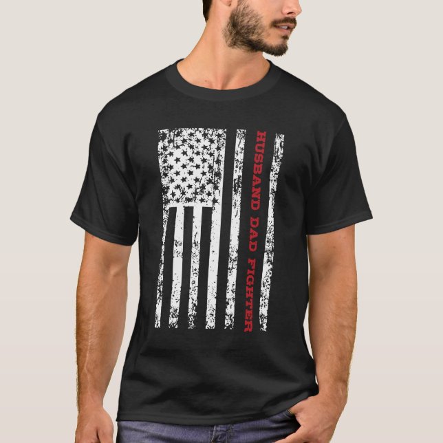 Multiple Myeloma Husband Dad Fighter T-Shirt (Front)
