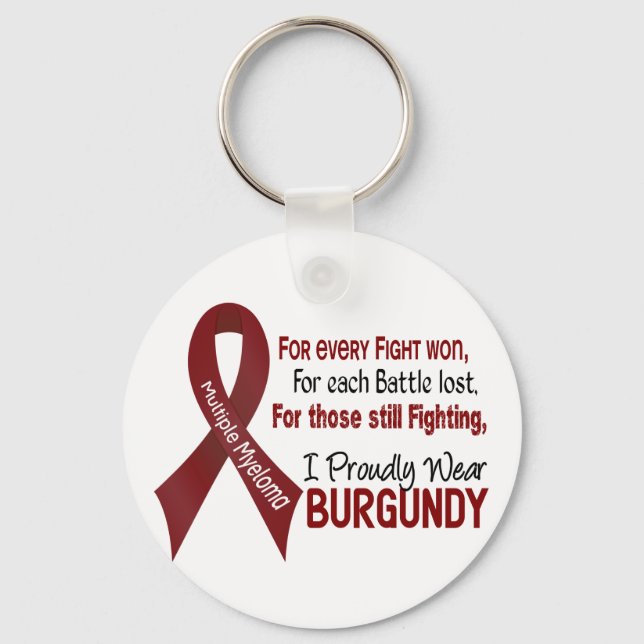 Multiple Myeloma I Proudly Wear Burgundy 1 Keychain (Front)