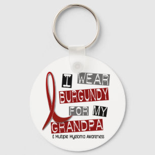 MULTIPLE MYELOMA I Wear Burgundy For My Grandpa 37 Keychain