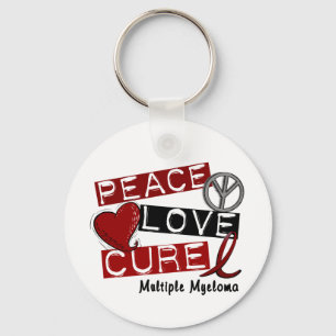 Multiple Myeloma PEACE LOVE CURE 1 Keychain