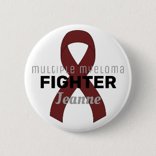 Multiple Myeloma Ribbon White Button
