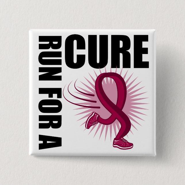 Multiple Myeloma Run For A Cure 2 Inch Square Button (Front)