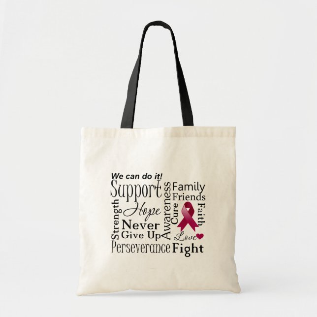 Multiple Myeloma Supportive Words Tote Bag (Front)