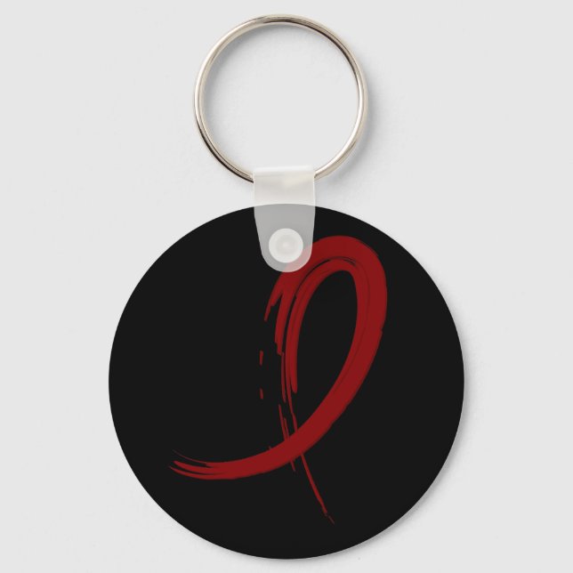 Multiple Myeloma's Burgundy Ribbon A4 Keychain (Front)