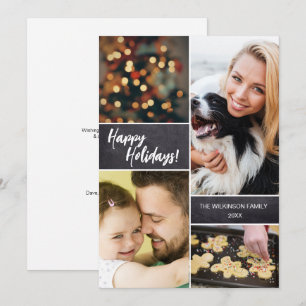 Multiple Photo Christmas Chalkboard Customized  Holiday Card