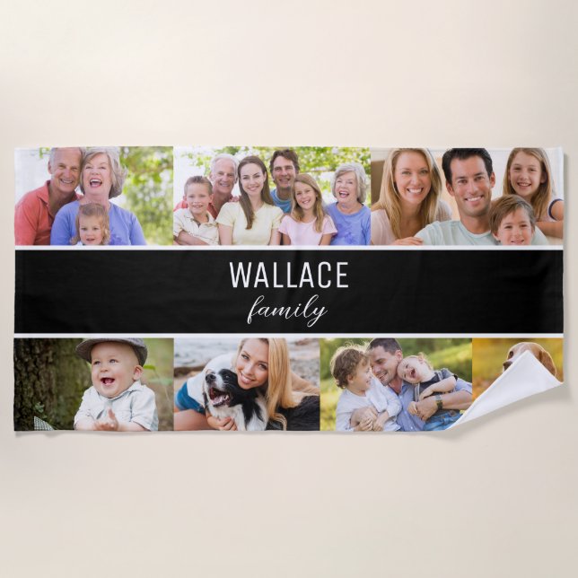 Multiple photos family Custom keepsake  Beach Towel (Front)