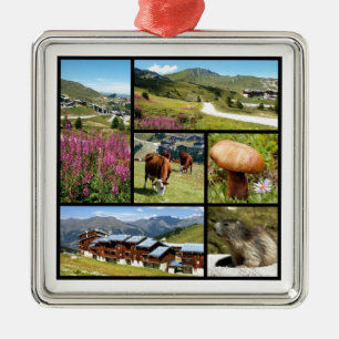 Multiple photos La Plagne Metal Ornament