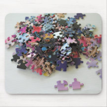 Multiple puzzle colourful puzzle pieces mouse pad