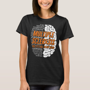 Multiple Sclerosis All In My Head Orange Ribbon Ms T-Shirt