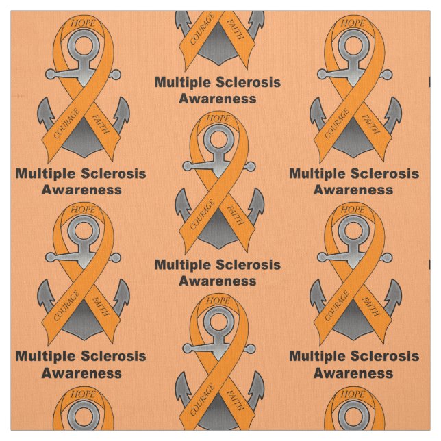 Multiple Sclerosis Anchor of Hope Fabric (Swatch)