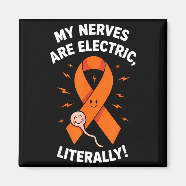 Multiple Sclerosis Awareness 2025 -orange Ribbon_  Magnet (Front)