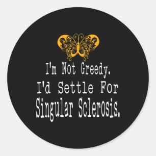 Multiple Sclerosis Awareness Butterfly Support Gif Classic Round Sticker
