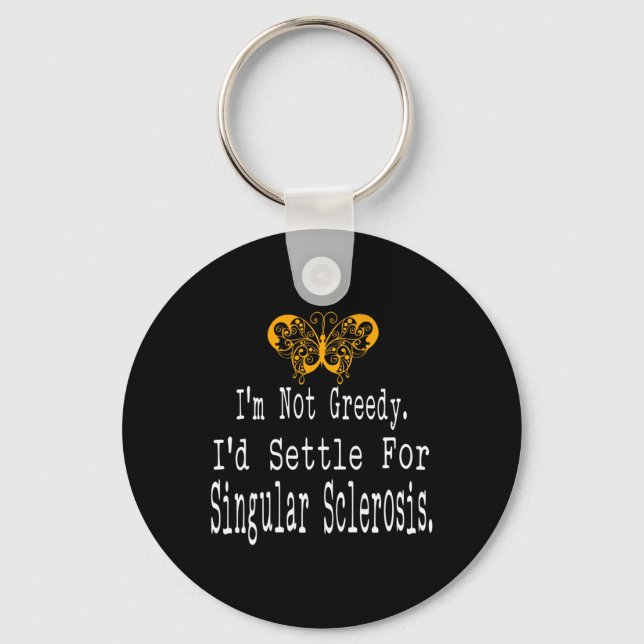 Multiple Sclerosis Awareness Butterfly Support Gif Keychain (Front)