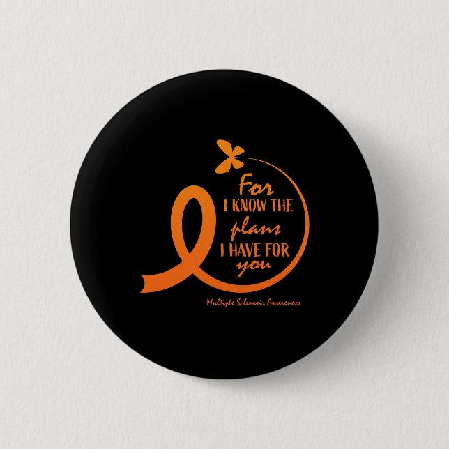 Multiple Sclerosis Awareness Gift Christian Bible  2 Inch Round Button (Front)