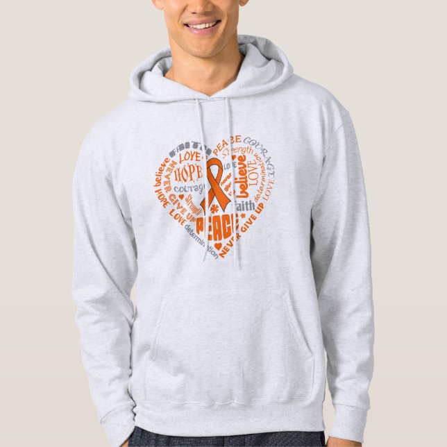Multiple Sclerosis Awareness Heart Words Hoodie (Front)