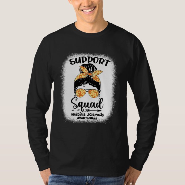 Multiple Sclerosis Awareness Messy Bun Warrior Sup T-Shirt (Front)