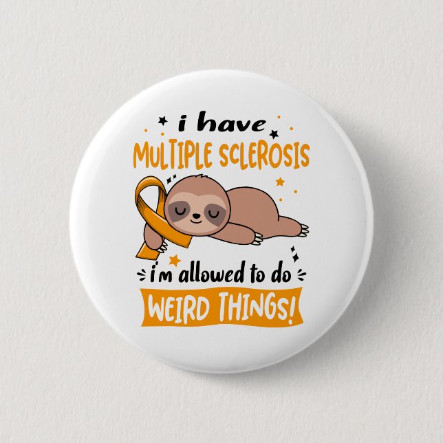 Multiple Sclerosis Awareness Month Ribbon Gifts 2 Inch Round Button (Front)