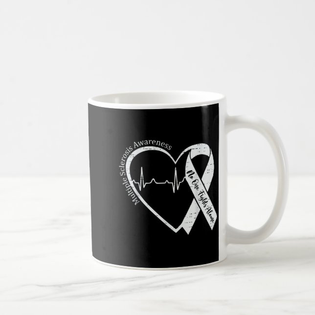Multiple Sclerosis Awareness Ms Awareness Heart Coffee Mug (Right)