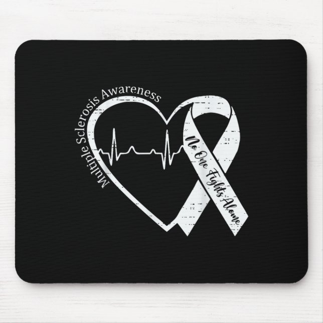 Multiple Sclerosis Awareness Ms Awareness Heart Mouse Pad (Front)