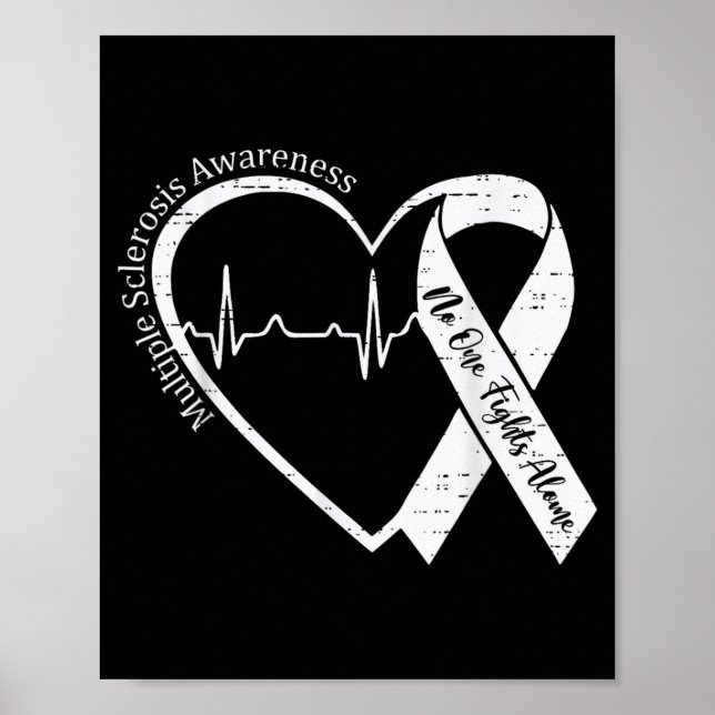 Multiple Sclerosis Awareness Ms Awareness Heart Poster (Front)