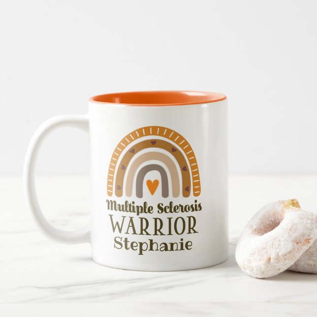 Multiple Sclerosis Awareness MS Support Two-Tone Coffee Mug (With Donut)