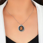 Multiple sclerosis awareness  Necklace<br><div class="desc">A stylized depiction of a Multiple Sclerosis Warrior necklace. A Jewellery gift with the word MS  and an Orange Awareness Ribbon as a Warrior gift for Multiple Sclerosis Awareness month.</div>