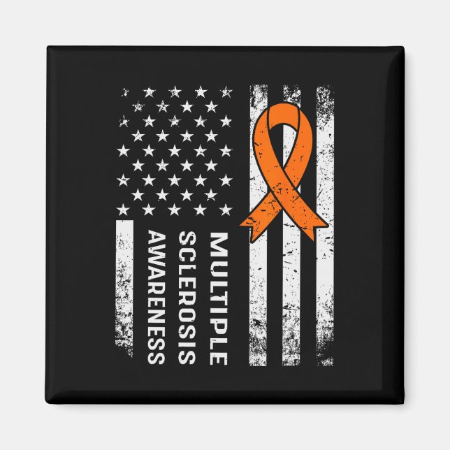 Multiple Sclerosis Awareness Orange Ribbon 2  Magnet (Front)