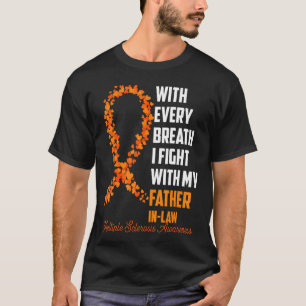 Multiple Sclerosis Awareness Orange Ribbon Father  T-Shirt