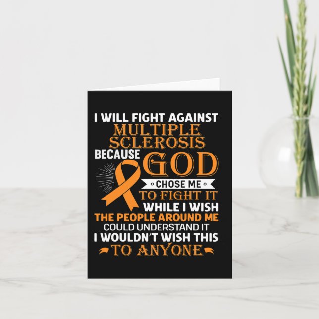 Multiple Sclerosis Awareness Orange Ribbon Men Wom Card (Front)