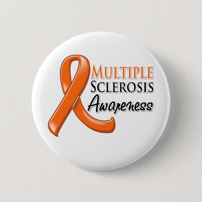 Multiple Sclerosis Awareness Ribbon 2 Inch Round Button (Front)