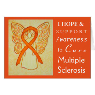 Multiple Sclerosis Awareness Ribbon Angel MS Card
