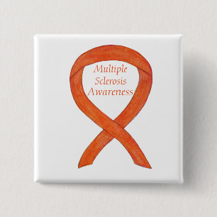 Multiple Sclerosis Awareness Ribbon Custom Pins