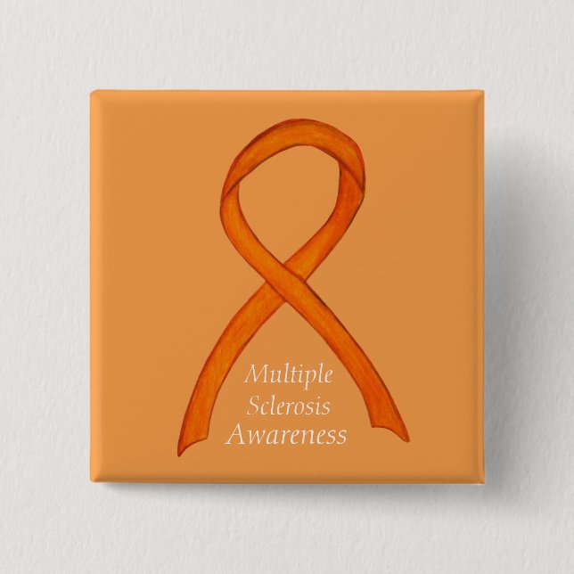 Multiple Sclerosis Awareness Ribbon Custom Pins (Front)