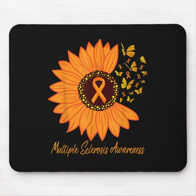 Multiple Sclerosis Awareness Ribbon Flower Ms Butt Mouse Pad (Front)