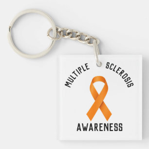 Multiple Sclerosis Awareness Round Car Magnet Keychain
