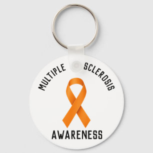 Multiple Sclerosis Awareness Round Car Magnet Keychain