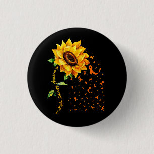 Multiple Sclerosis Awareness Sunflower MS Awarenes 1 Inch Round Button