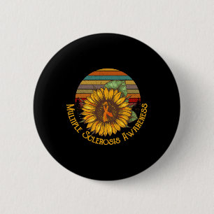 Multiple Sclerosis Awareness Sunflower Ms Awarenes 2 Inch Round Button