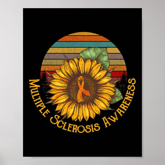 Multiple Sclerosis Awareness Sunflower Ms Awarenes Poster (Front)