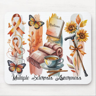 MULTIPLE SCLEROSIS AWARENESS SUPPORT BRUSH STROKES MOUSE PAD